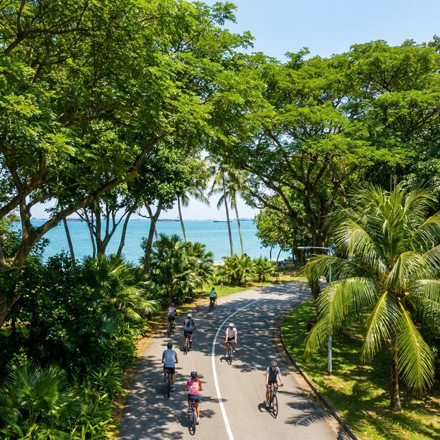 Aerial view of scenic cycling route